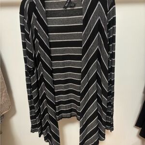 White House Black Market Black and White Striped Top